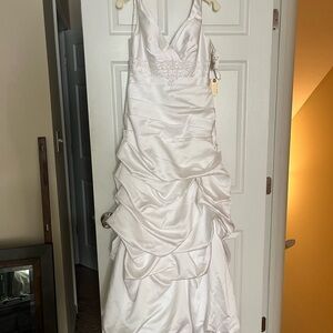 DAVIDS BRIDAL White Satin Gown